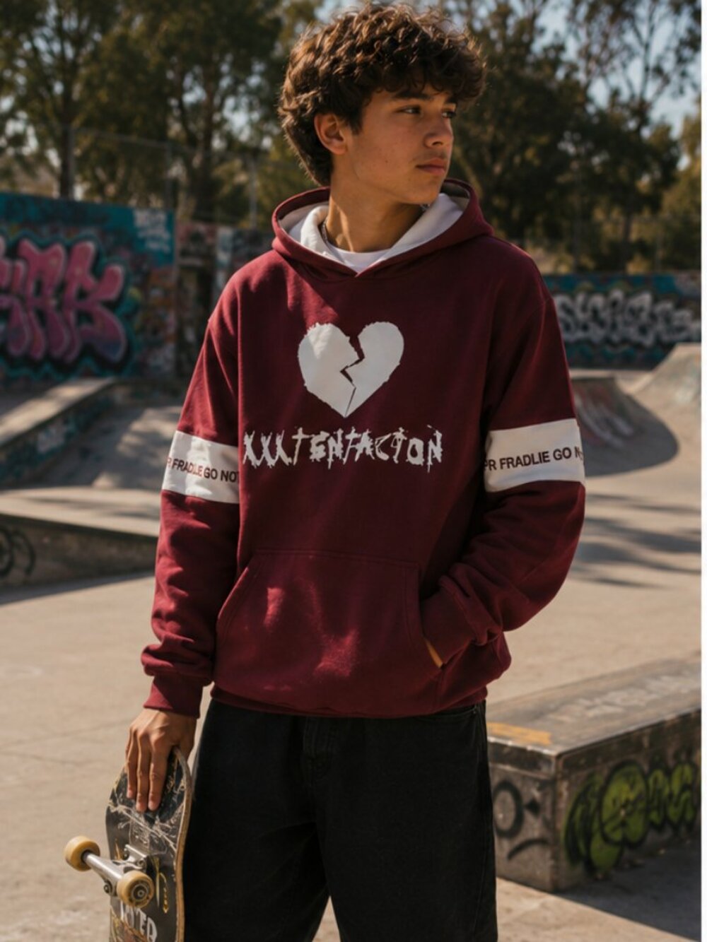 COCO Kids Wear XXXTentacion “Sad Heart” Graphic Hoodie – Boys Size 16